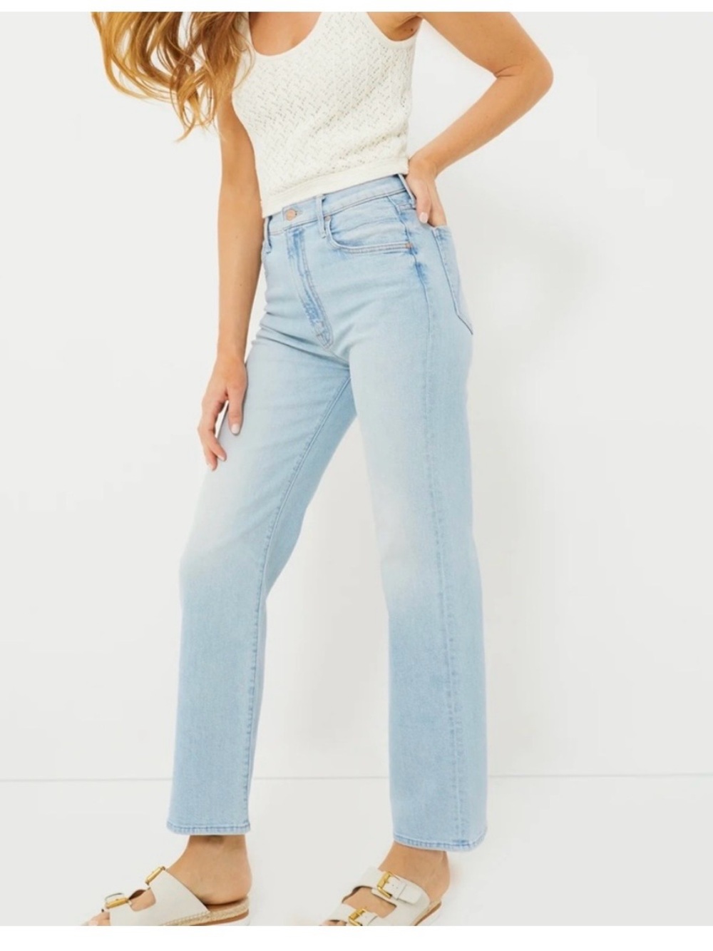 mother denim the rambler zip flood in cherie cherie